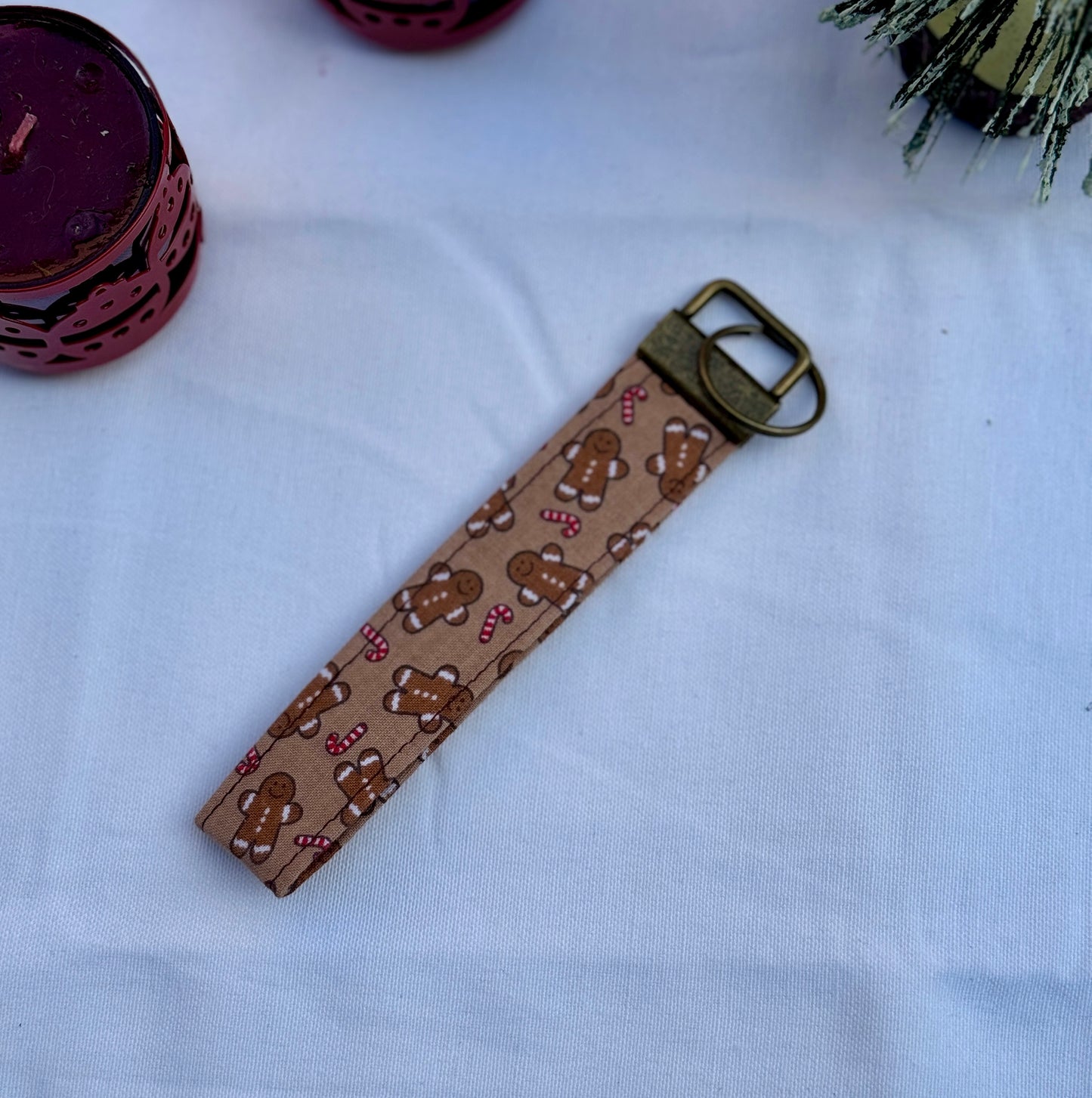 Gingerbread Man Key Wristlet