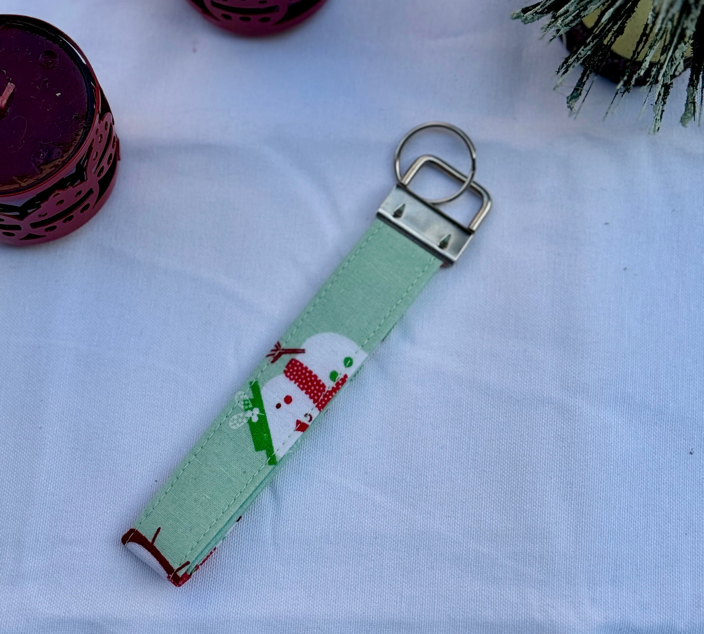 Penguin and Snowman Key Wristlet