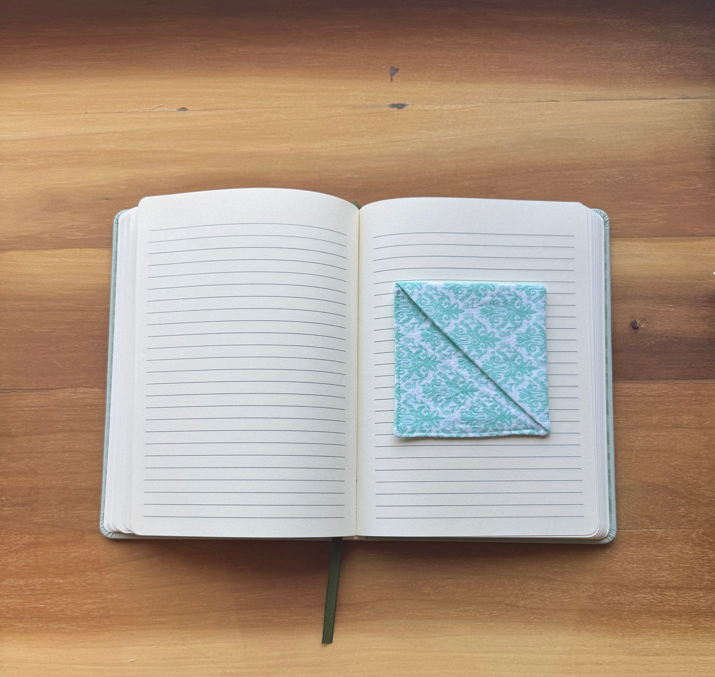 Teal and WhiteCorner Bookmark