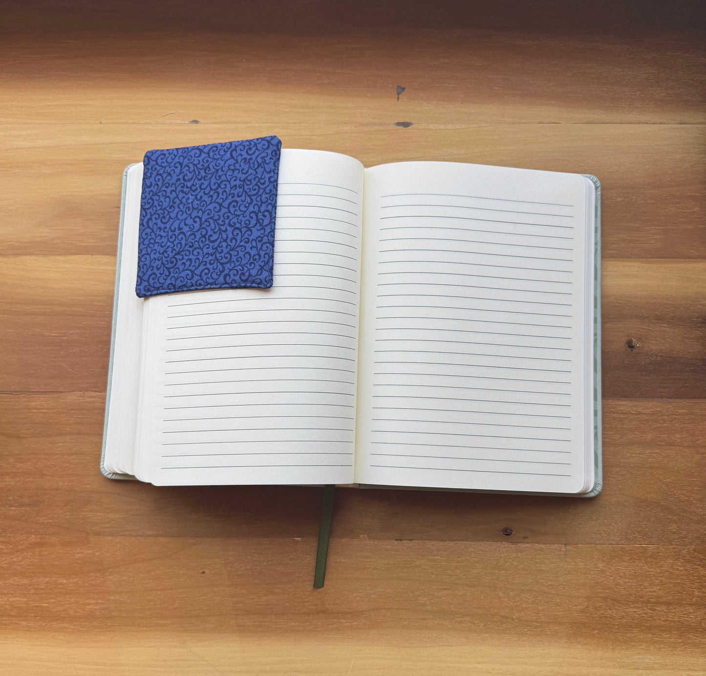 Navy Blue Corner Bookmark with Swirls