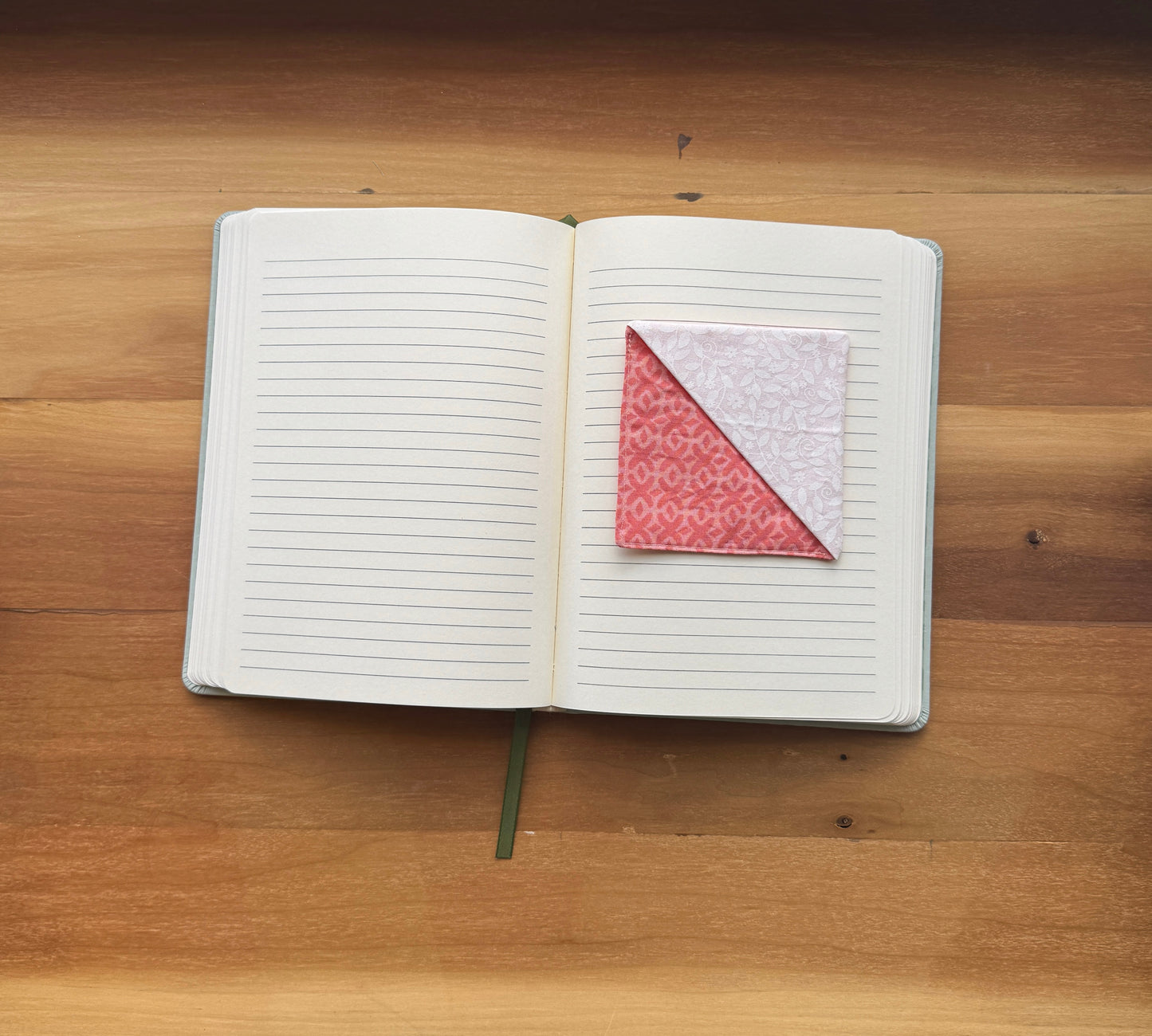 Peach and White Color Corner Bookmark