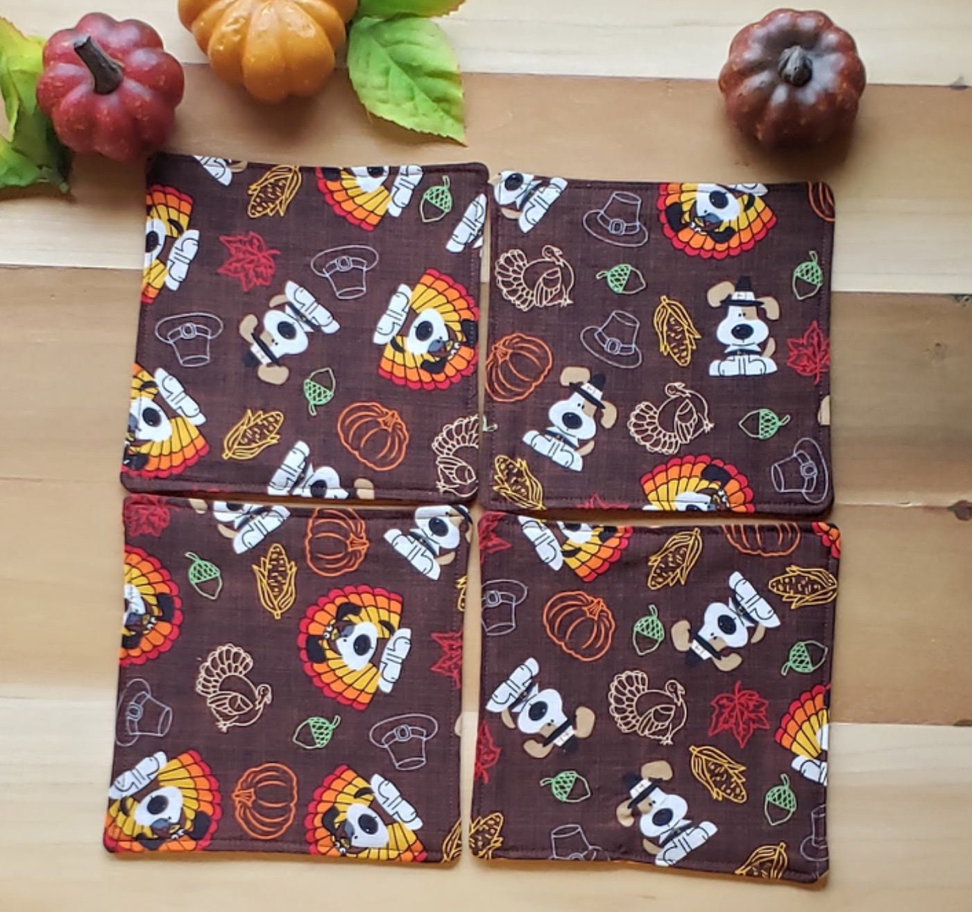 Thanksgiving Puppy - Set of 4 Coasters