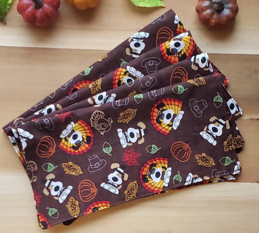 Thanksgiving Puppy Reusable Cloth Napkins - Set of 4