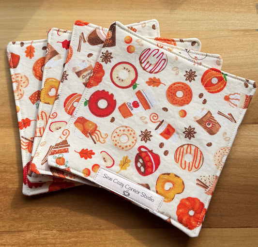 Harvest Cafe Large Coasters, Set of 4