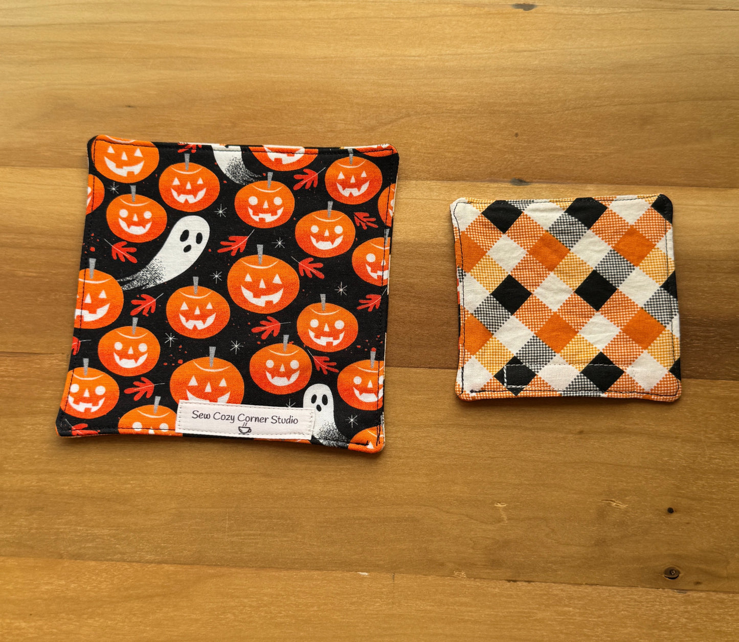 Ghosts and Pumpkins Mini Coasters, Set of 4