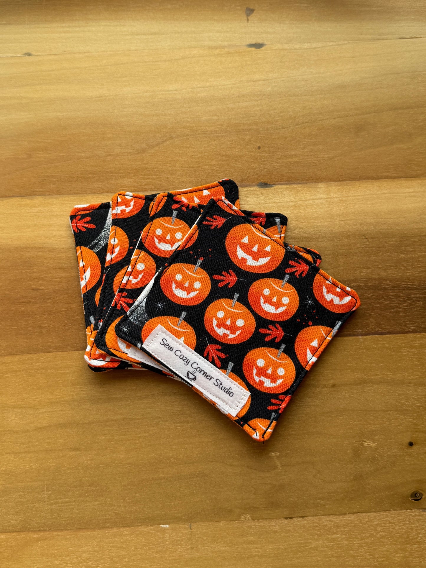 Ghosts and Pumpkins Mini Coasters, Set of 4