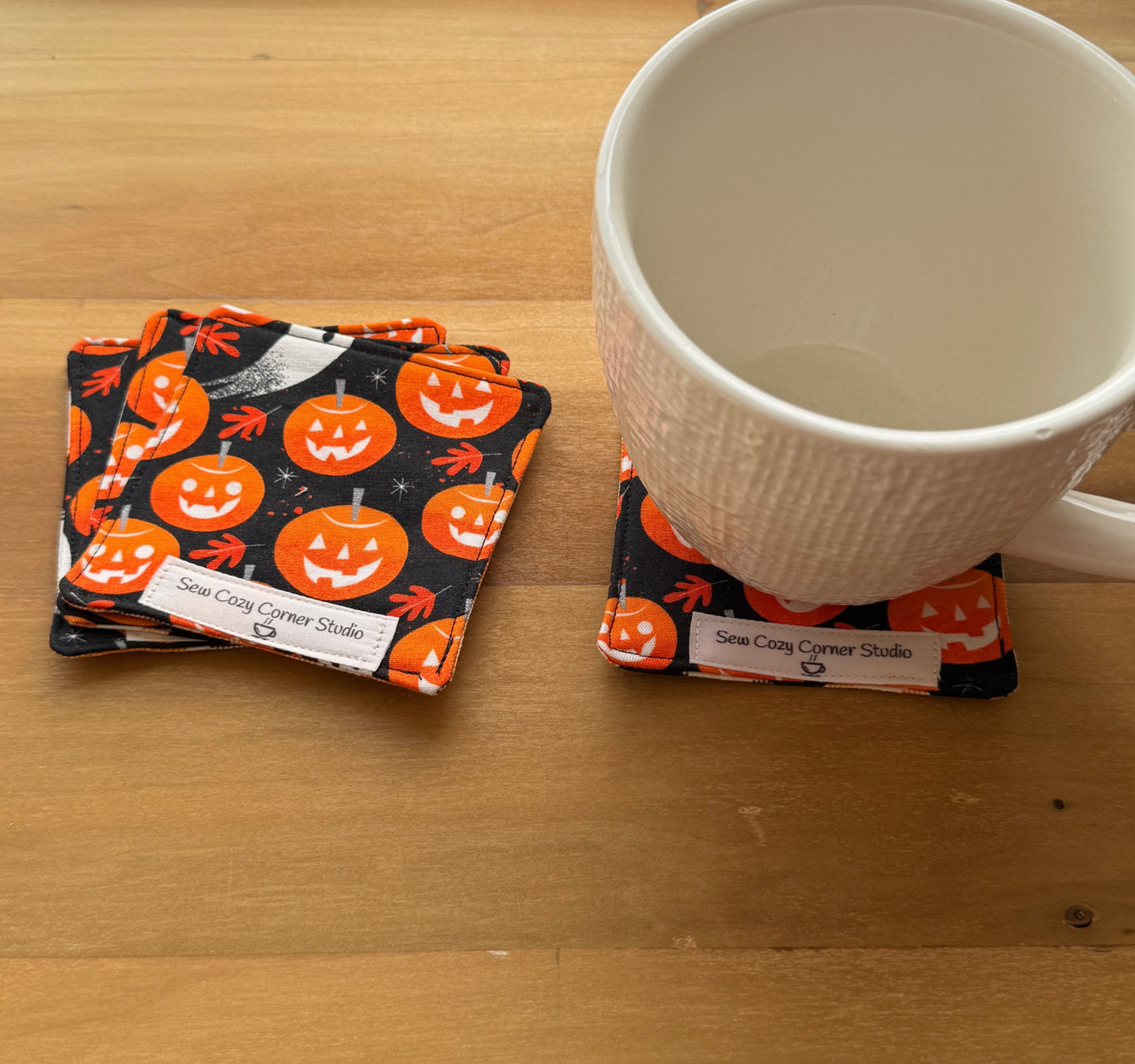 Ghosts and Pumpkins Mini Coasters, Set of 4