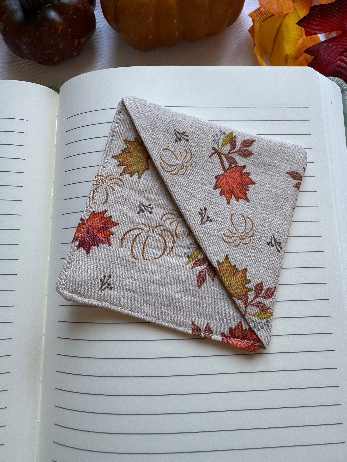 Pumpkins and Leaves Corner Bookmark