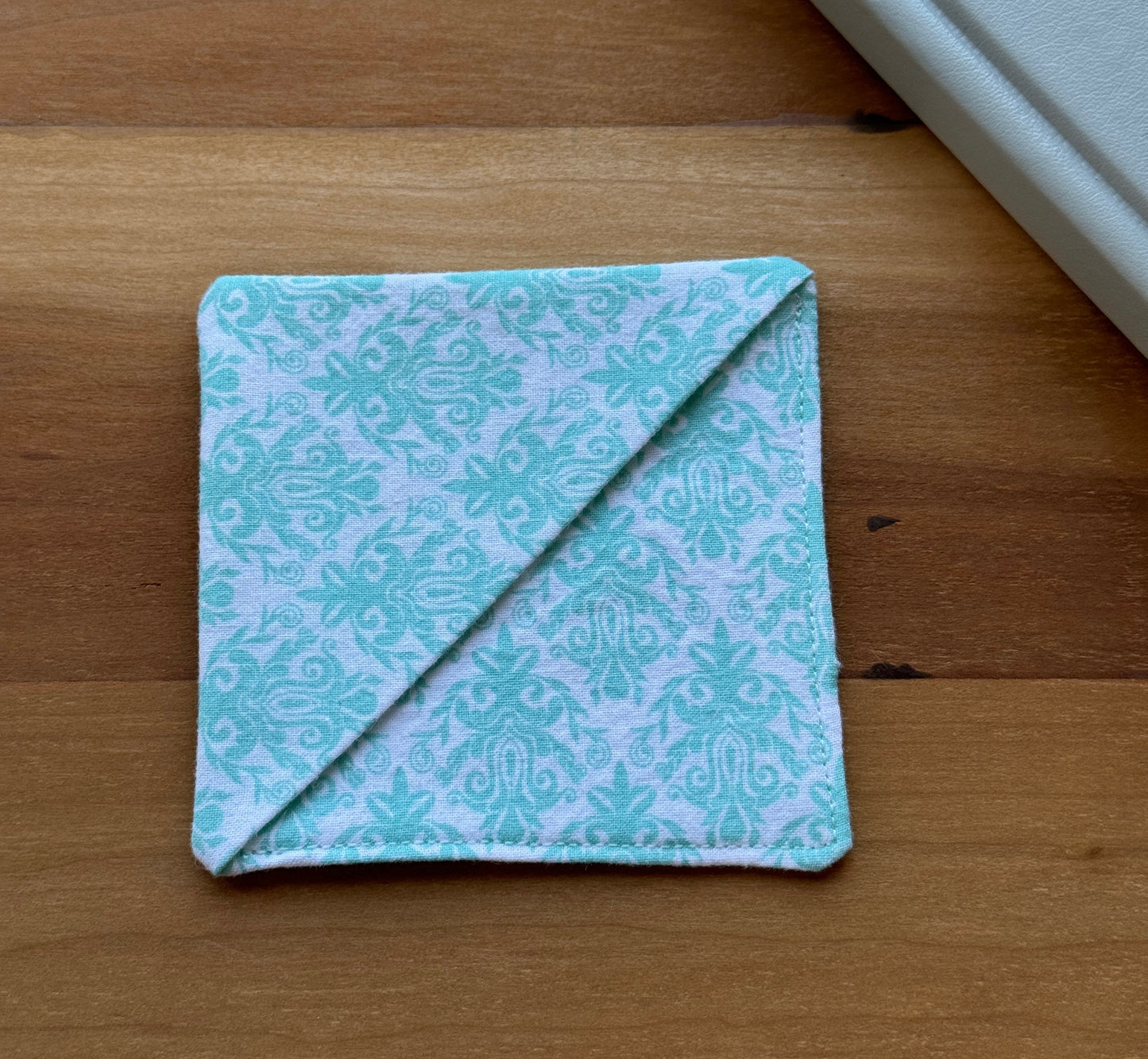 Teal and WhiteCorner Bookmark