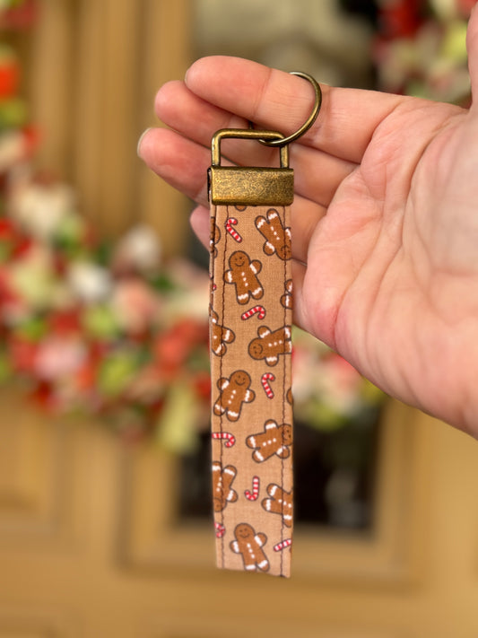 Gingerbread Man Key Wristlet