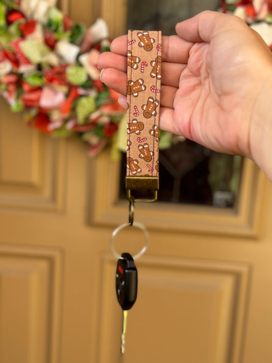 Gingerbread Man Key Wristlet