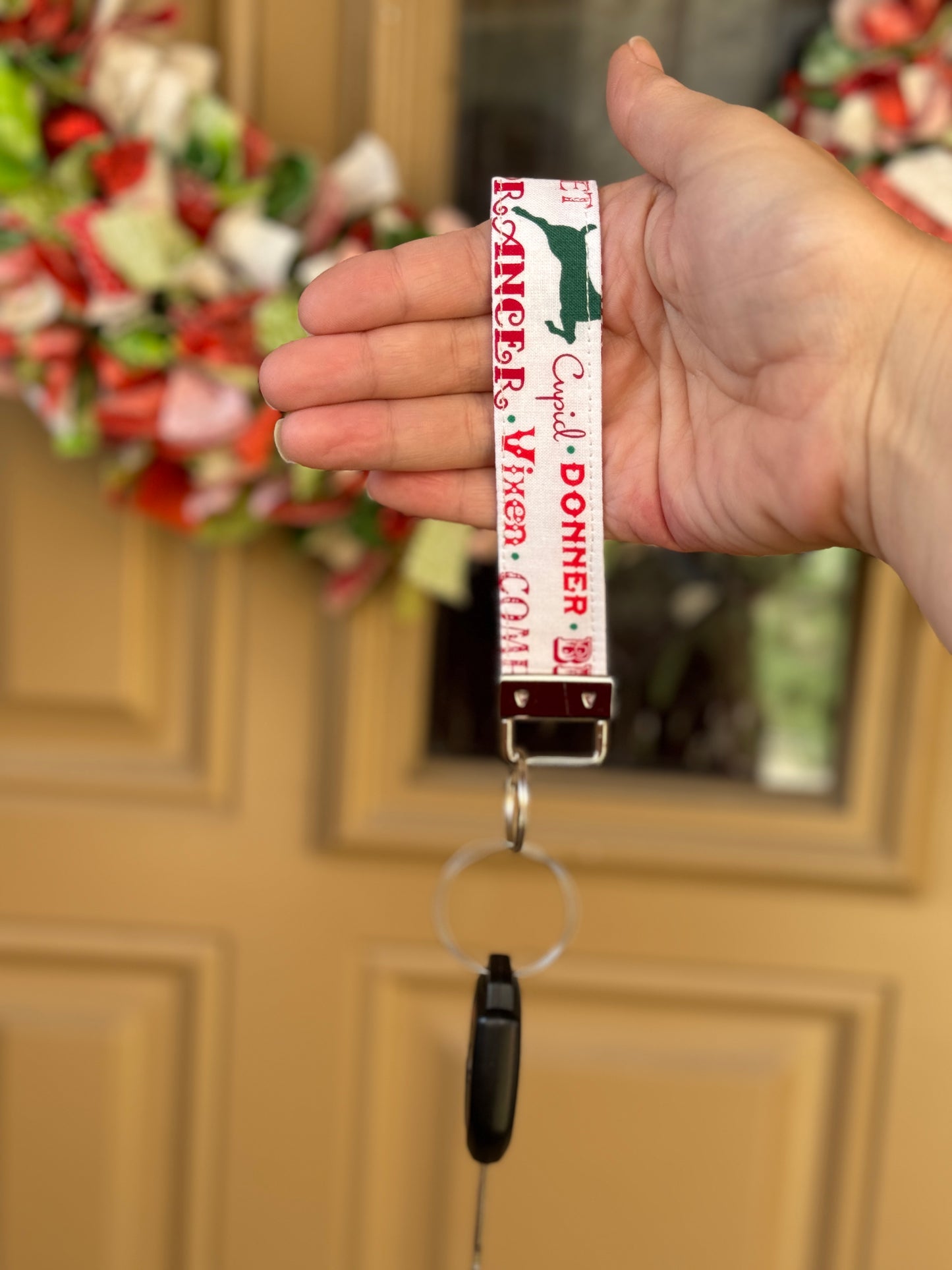 Reindeer Names Key Wristlet