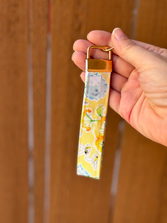 Flowers and Bees Key Wristlet