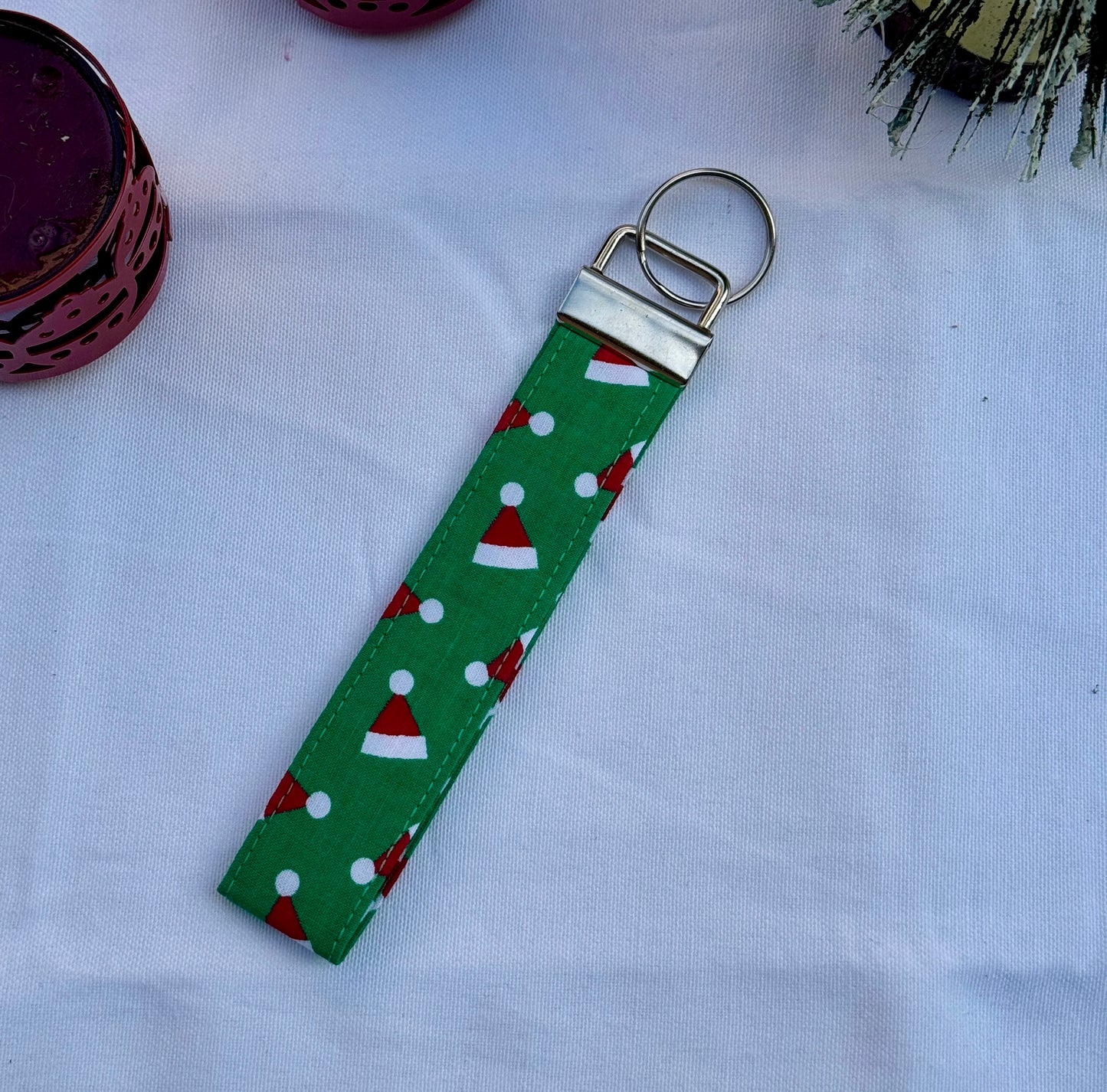 Santa Hat Key Wristlet