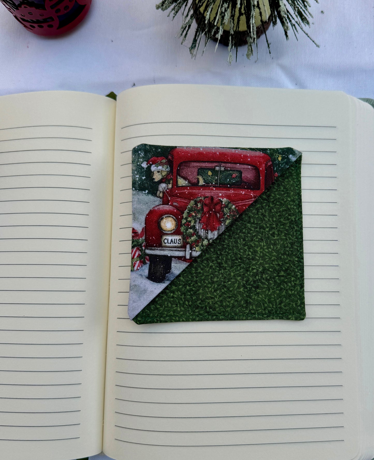 Red Christmas Truck Corner Bookmark