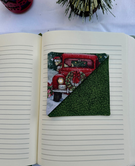 Red Christmas Truck Corner Bookmark