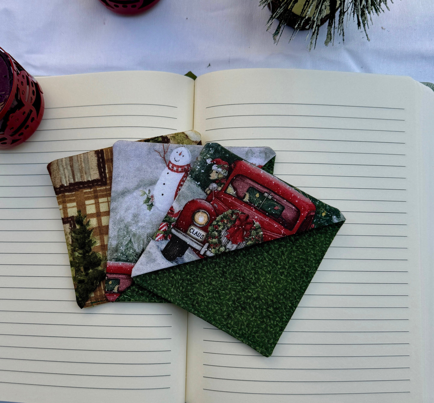 Red Christmas Truck Corner Bookmark