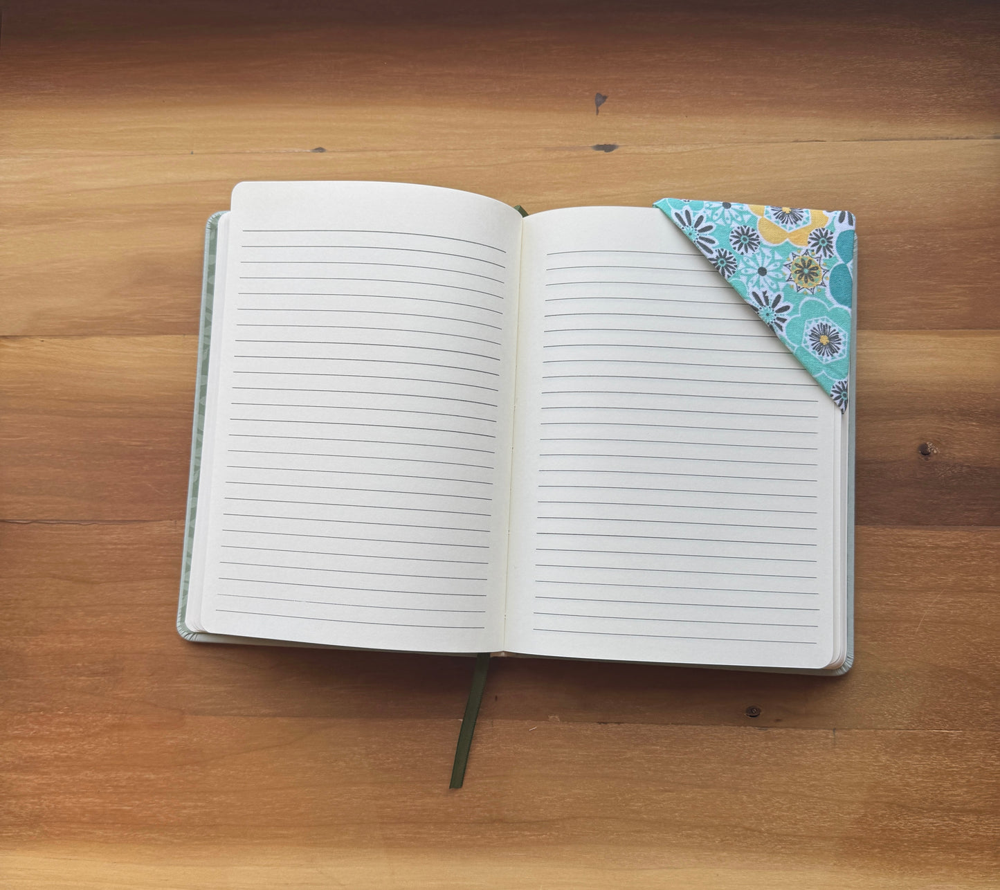 Teal Retro Flower Corner Bookmark