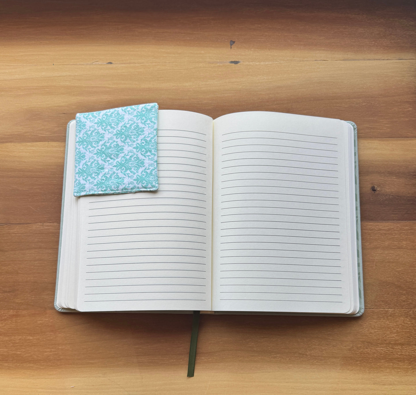 Teal and WhiteCorner Bookmark