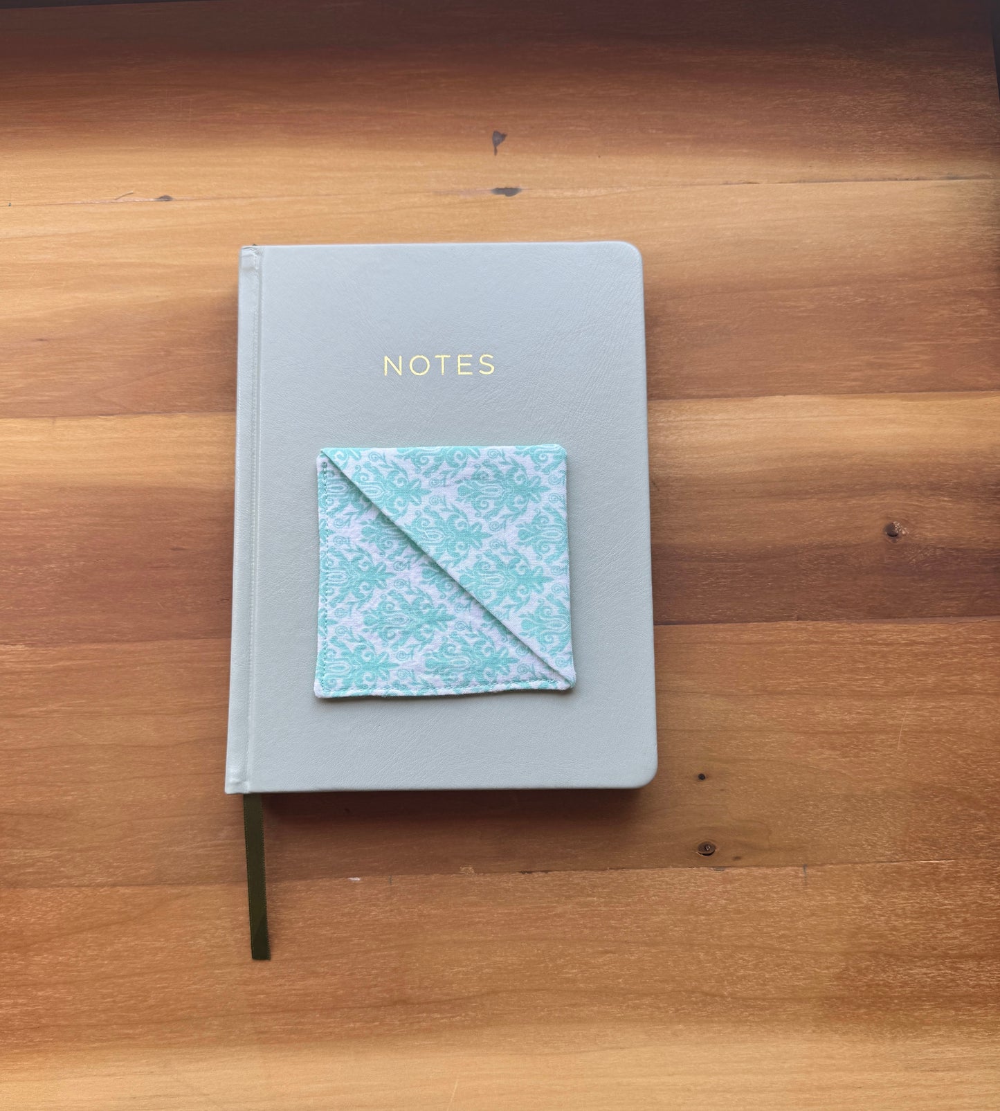 Teal and WhiteCorner Bookmark