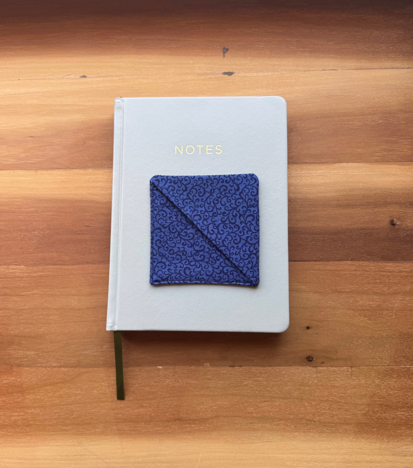 Navy Blue Corner Bookmark with Swirls