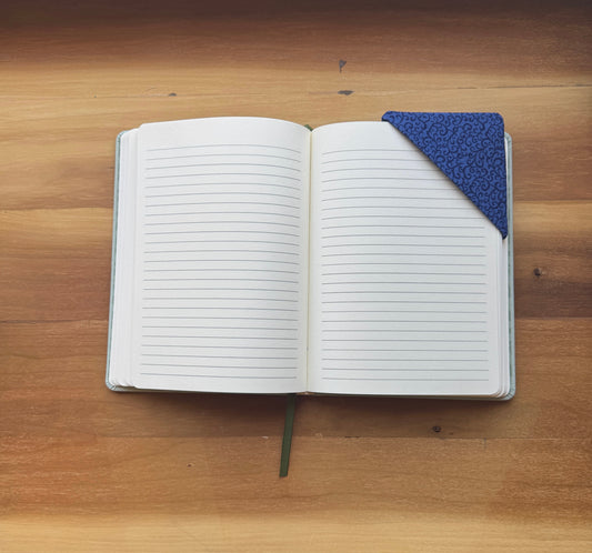 Navy Blue Corner Bookmark with Swirls