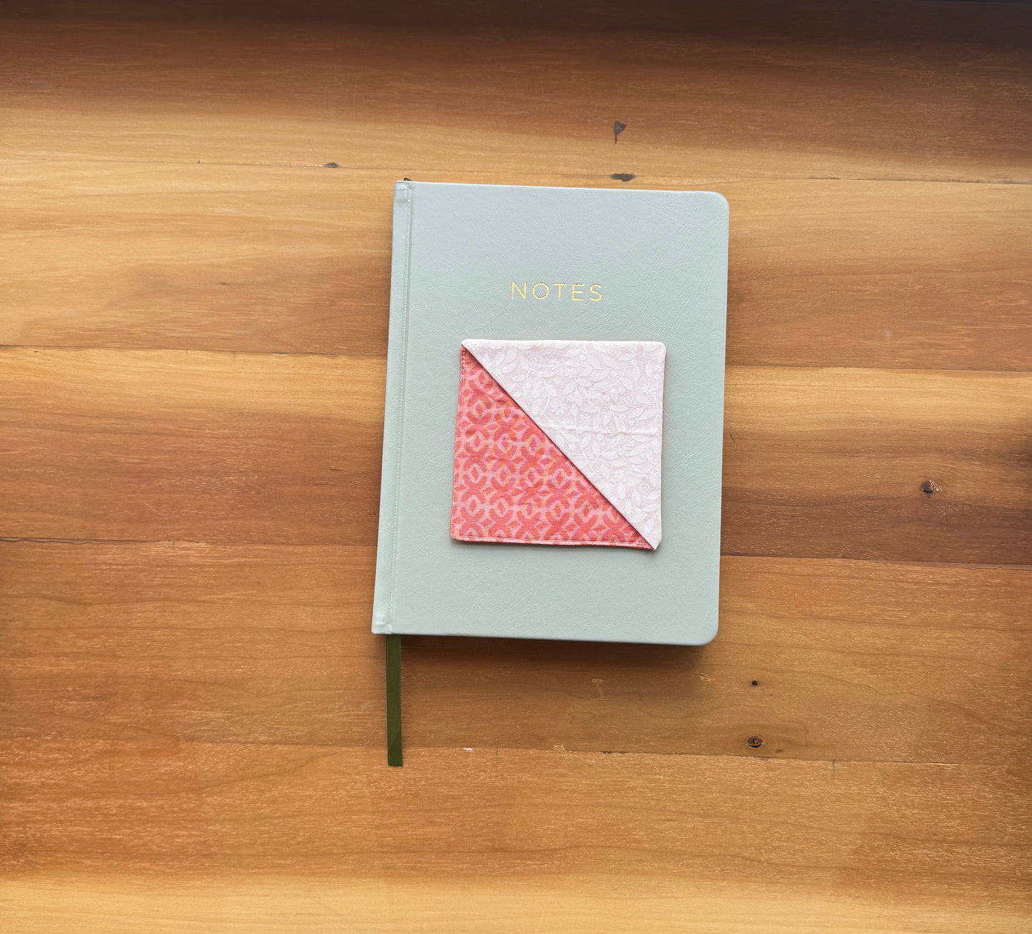 Peach and White Color Corner Bookmark