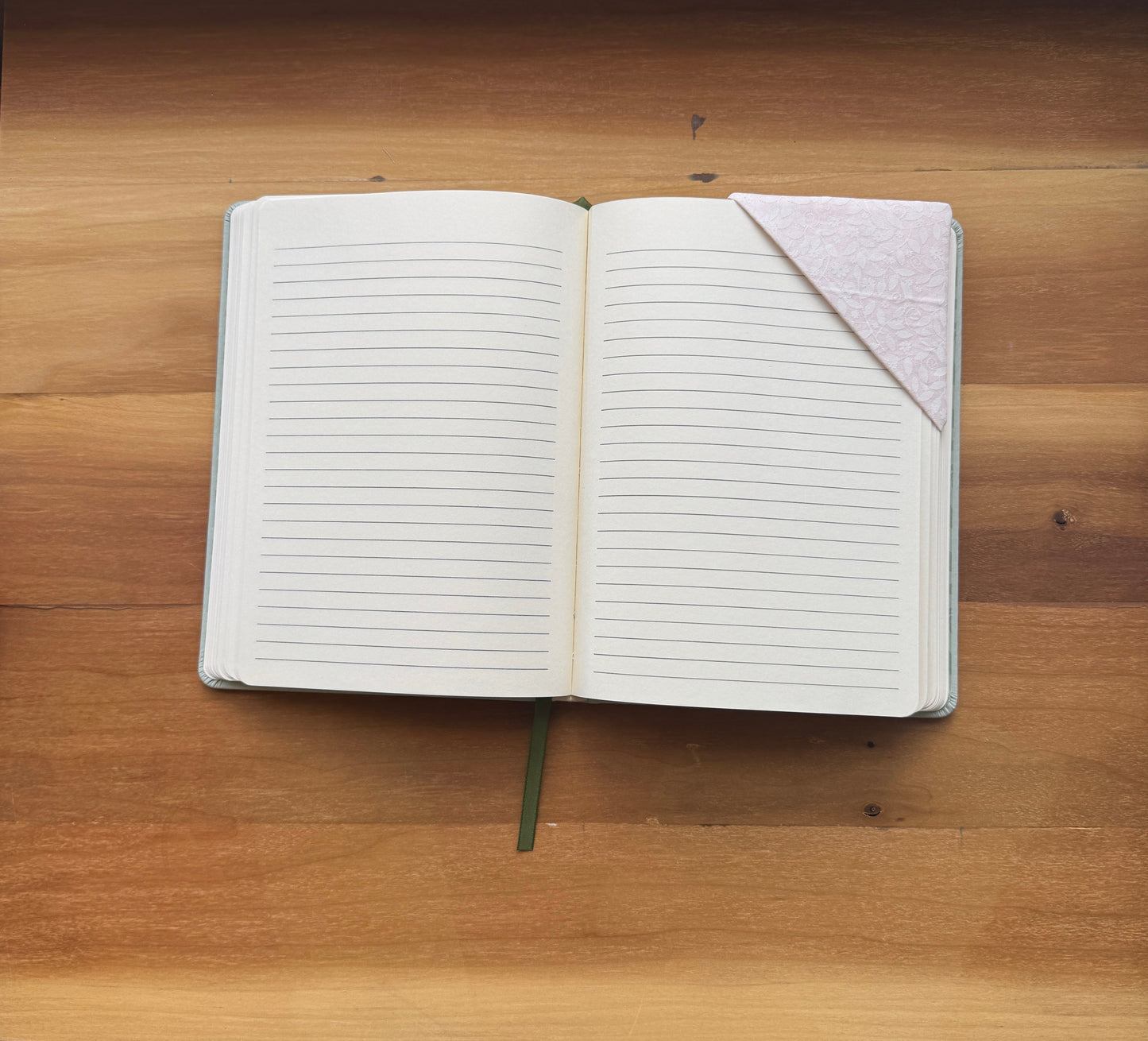 Peach and White Color Corner Bookmark