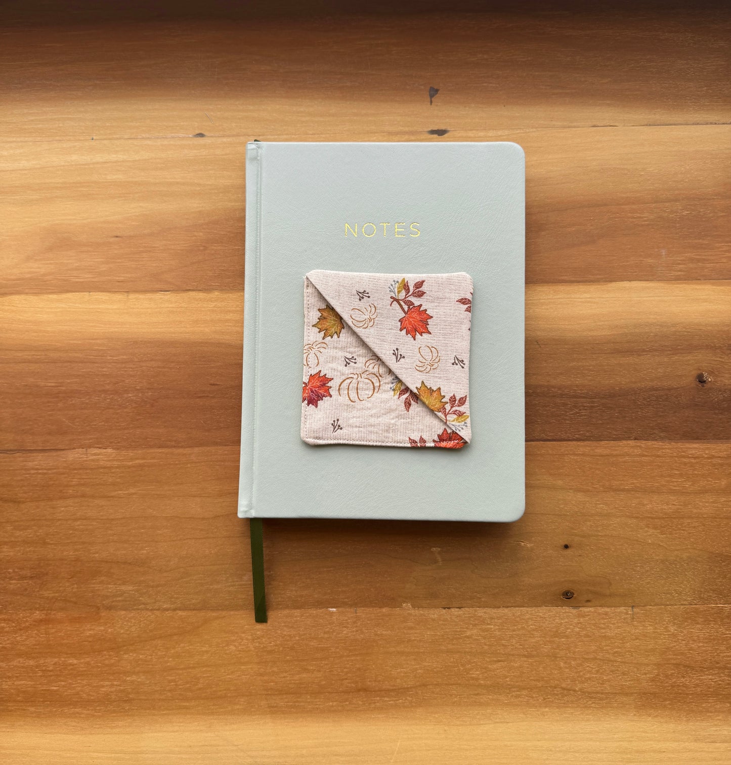 Pumpkins and Leaves Corner Bookmark