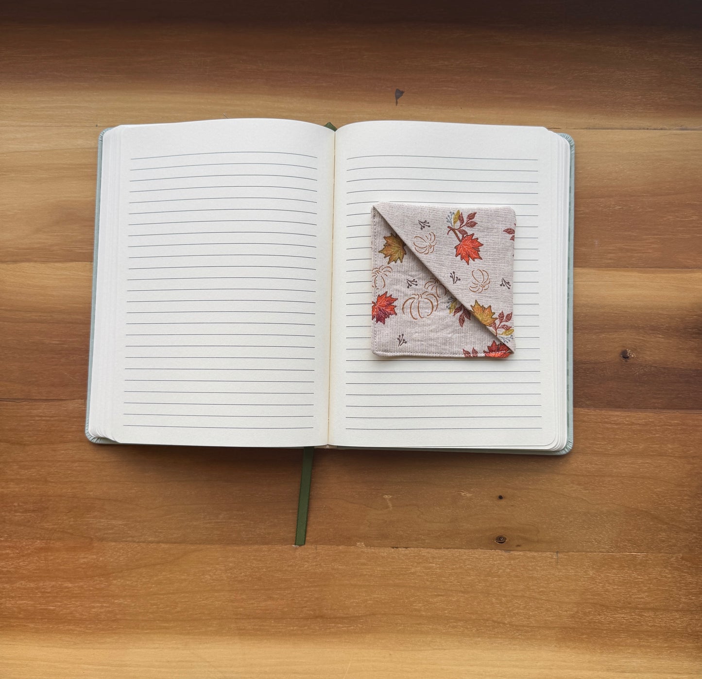 Pumpkins and Leaves Corner Bookmark