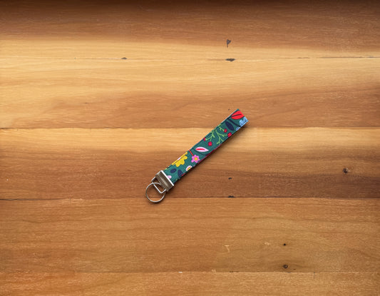 Mushroom and Flowers Key Wristlet