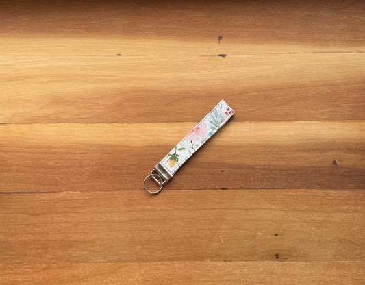 Watercolor Flower Key Wristlet