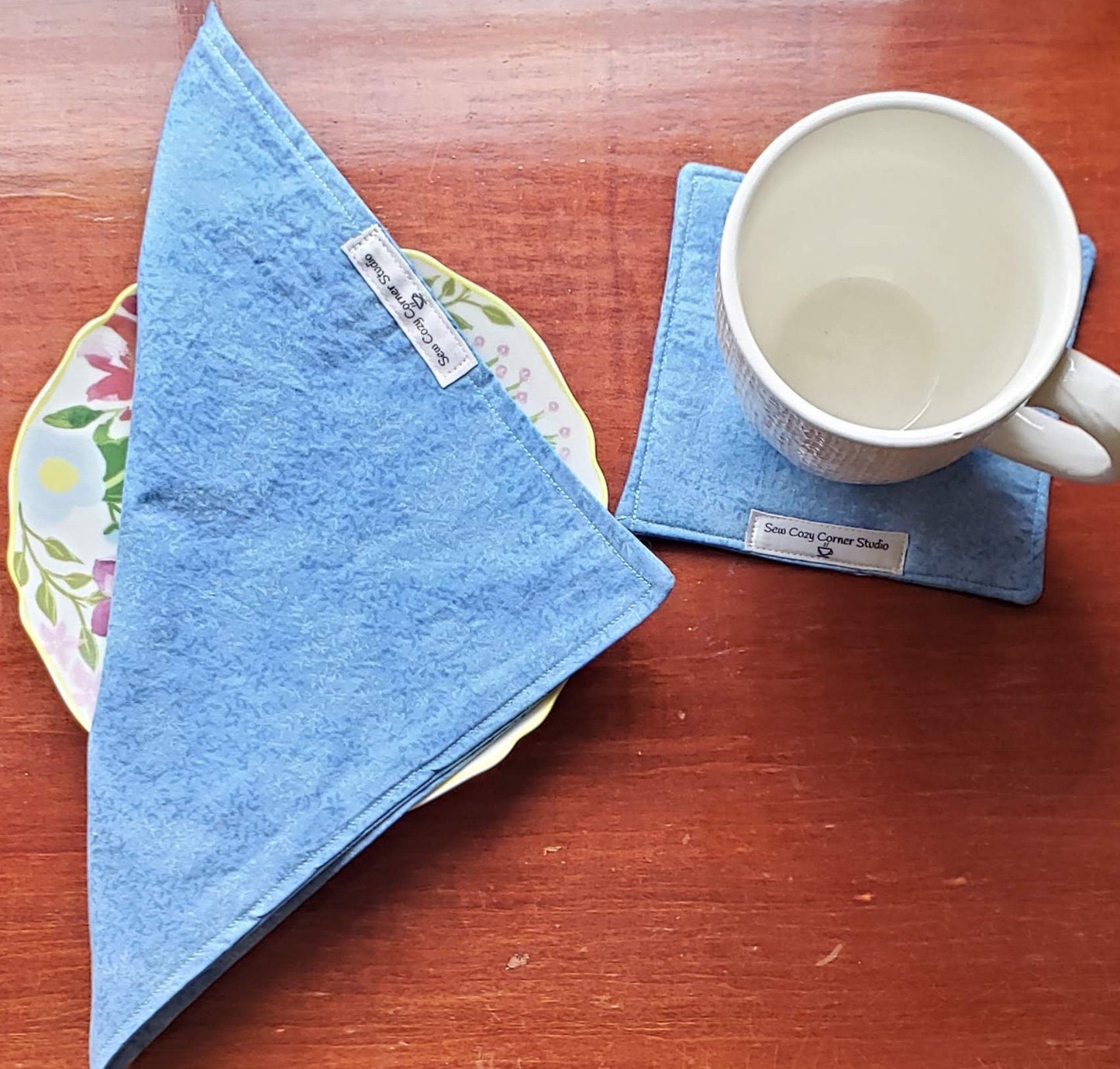 Simple Blue Cloth Napkins - Set of 4, Everyday Table Setting