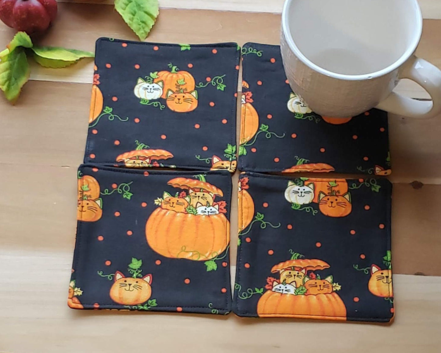 Pumpkin Cats - Set of 4 Coasters