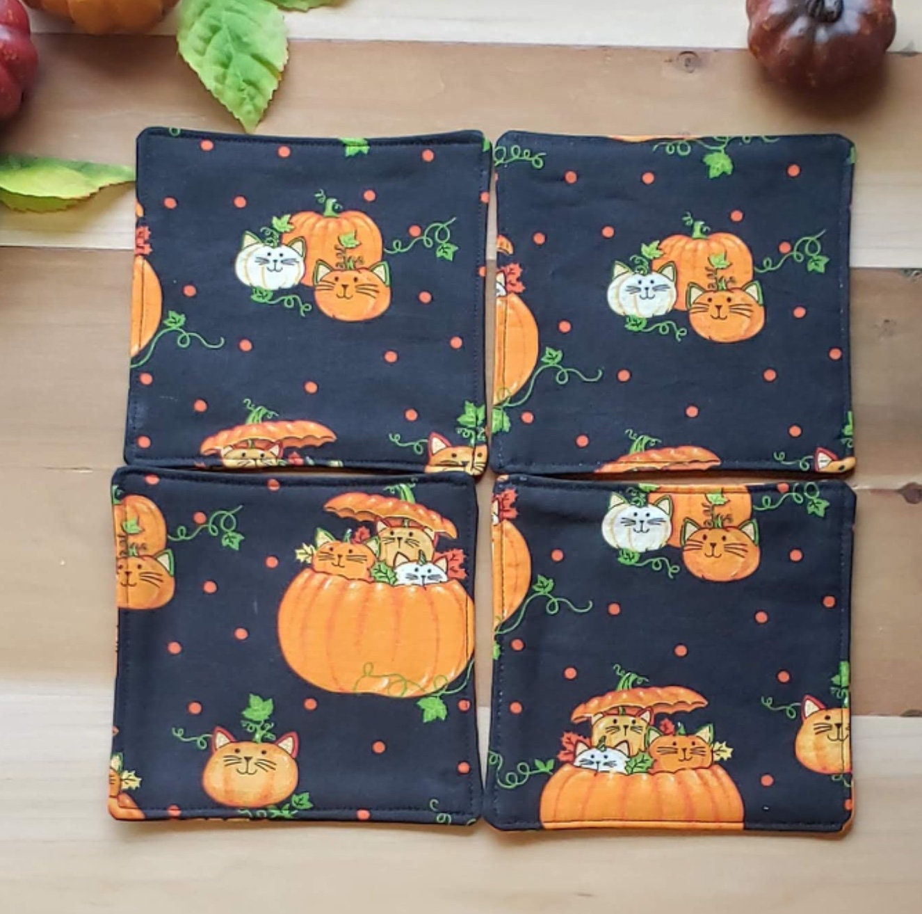 Pumpkin Cats - Set of 4 Coasters